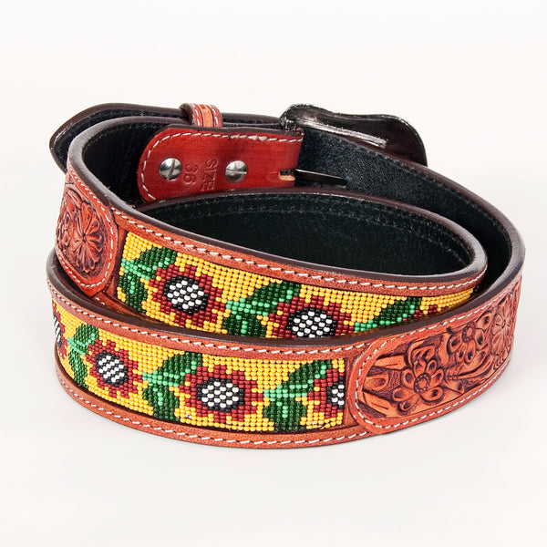 BEE110-NaturalWestern Leather Belt