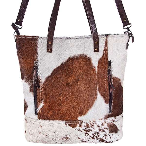 ADBG101 American Darling Hair-On Cowhide Leather Tote Bag Genuine Leather Trim