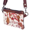 LC-ADBGS142 Hair-On Leather Crossbody Pouch with Zip Closure and Adjustable Strap