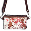 LC-ADBGS142 Hair-On Leather Crossbody Pouch with Zip Closure and Adjustable Strap
