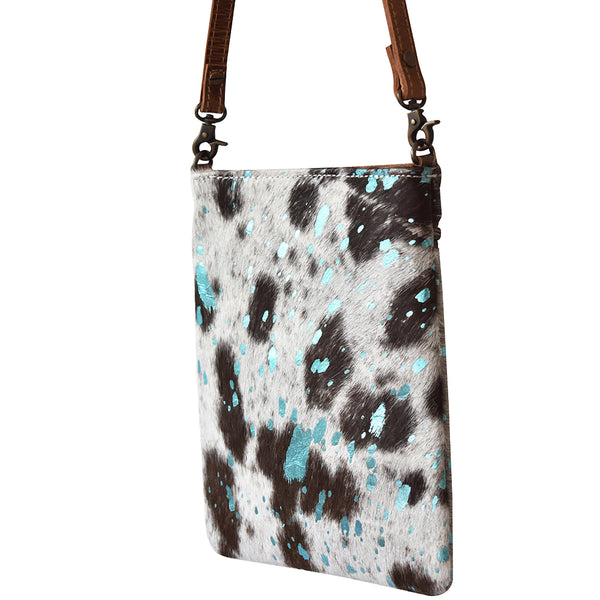 LC-ADBGS153ACTRQ Turquoise Splash Hair-On Hide Chaps Bag - Genuine Leather Western Purse