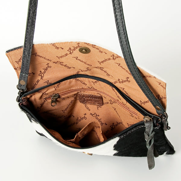 ADBGS178 Hair-On Cowhide Leather Crossbody Envelope - Western Style Purse