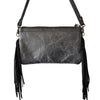 LC-ADBGS142 Hair-On Cowhide Crossbody - Western Fringe Leather Purse