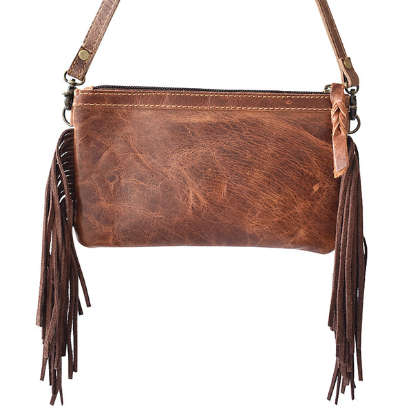 LC-ADBGS142 Hair-On Mini Crossbody - Western Leather Purse with Adjustable Strap