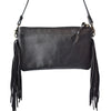 LC-ADBGS142 Hair-On Cowhide Crossbody - Western Fringe Leather Purse