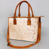 ADBGS118 Western Cowhide Tote -Hair-On Leather Bag with Braided Whipstitch & Strap
