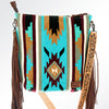 ADBG208 American Darling Western Signature Crossbody Bag with Hand-Tooled Strap and Saddle Blanket