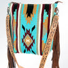 ADBG208 American Darling Western Signature Crossbody Bag with Hand-Tooled Strap and Saddle Blanket