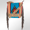 ADBG213 American Darling Large Cross body Bag - Hand Tooled Floral Leather & Woven Saddle Blanket