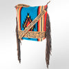 ADBG213 American Darling Large Cross body Bag - Hand Tooled Floral Leather & Woven Saddle Blanket