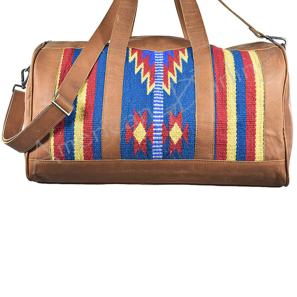 ADBG254 American Darling Duffel Bag - Handcrafted Saddle Blanket & Full Grain Leather Travel Bag