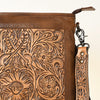 ADBG256 American Darling Messenger Bag - Hand Tooled Floral Leather & Hair-On Cowhide Purse