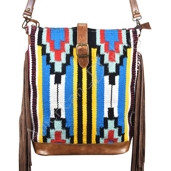ADBG270 American Darling Large Cross body Bag - Handcrafted Saddle Blanket & Western Leather Purse