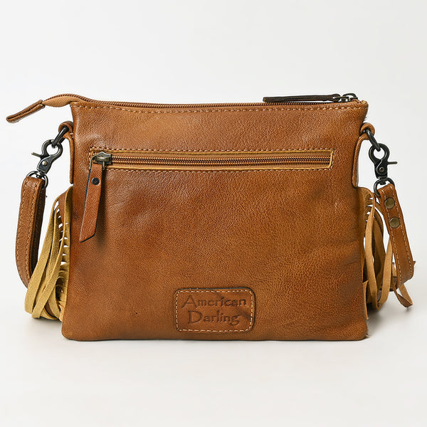 ADBG109 American Darling Hair-On Cowhide Leather Western Small Crossbody Bag with Fringes