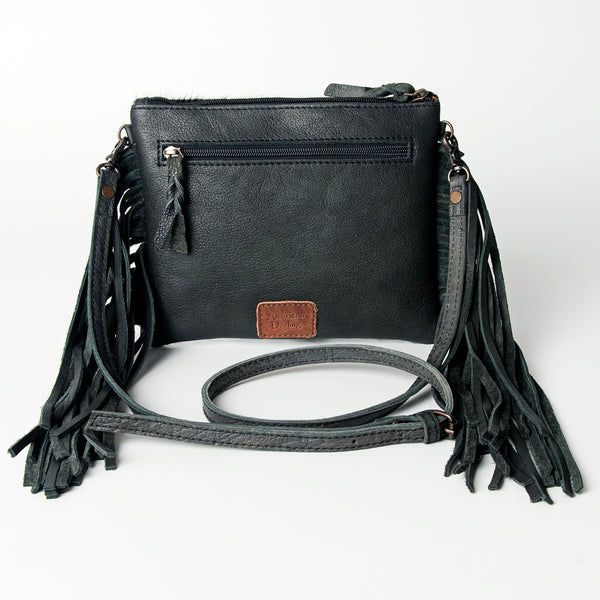 ADBG109 American Darling Hair-On Cowhide Leather Western Small Crossbody Bag with Fringes