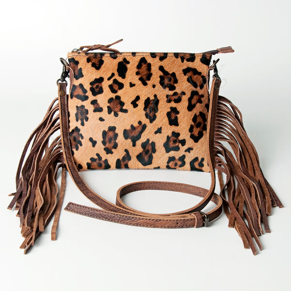 ADBG109 American Darling Hair-On Cowhide Crossbody Bag with Fringe