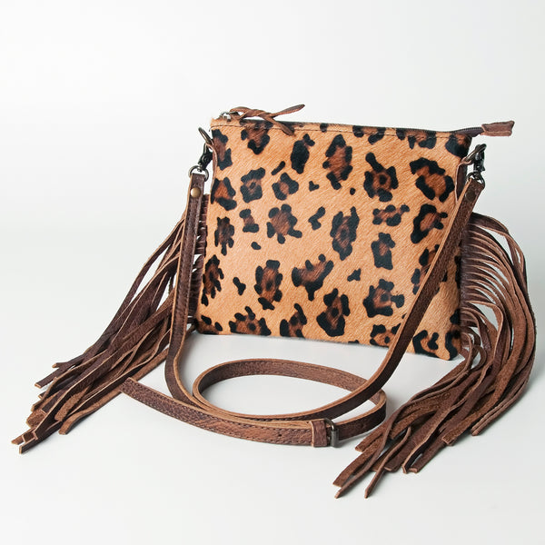 ADBG109 American Darling Hair-On Cowhide Crossbody Bag with Fringe