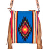 ADBG298 American Darling Cross body Bag - Hand Tooled Floral Leather & Woven Saddle Blanket Purse