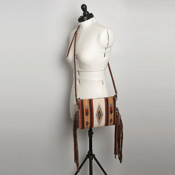 ADBG236 American Darling Saddle Blanket Boho Fringe Crossbody Bag