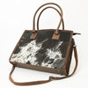 ADBGS118 Western Cowhide Tote -Hair-On Leather Bag with Braided Whipstitch & Strap
