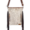 ADBG317 American Darling Hair-on Cowhide & Hand Tooled Leather Large Cross body Bag