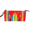 ADBG344 Southwestern Wool Wristlet Clutch with Tribal Pattern and Leather Strap