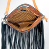 ADBG346 American Darling Western Leather Clutch Bag with Hand Tooled Floral Carving & Hair-On hide