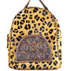 ADBGS156 Printed Cowhide Leather Backpack with Tooled Floral Pocket - Western Wild Style