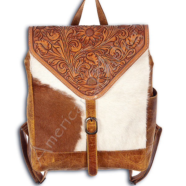 ADBG386 American Darling Hand Tooled Leather Backpack Bag
