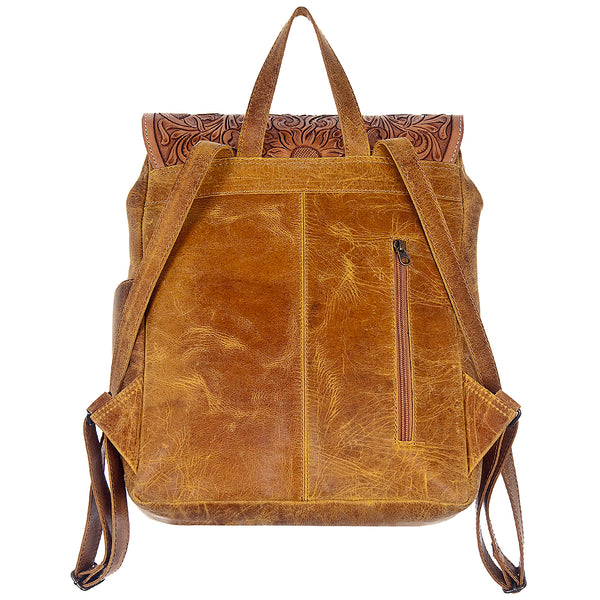 ADBG386 American Darling Hand Tooled Leather Backpack Bag