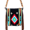 ADBG223 American Darling Large Cross body Bag - Hand Tooled Leather & Woven Saddle Blanket
