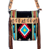 ADBG223 American Darling Large Cross body Bag - Hand Tooled Leather & Woven Saddle Blanket