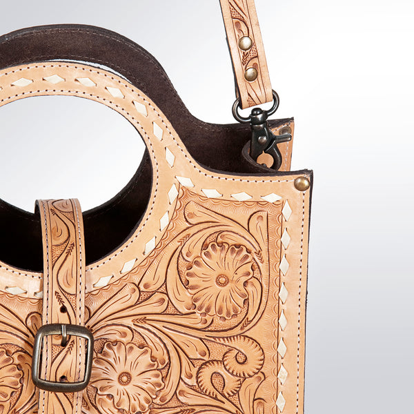 ADBG500 American Darling Hand Tooled Floral Leather Western Tote Bag