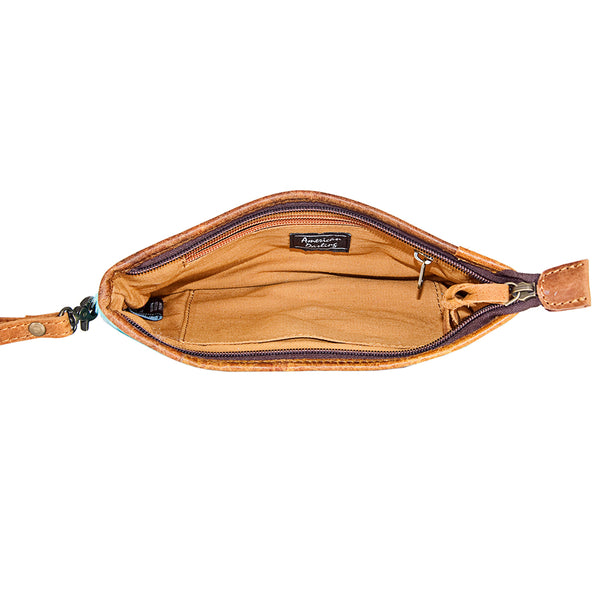 ADBG344 American Darling Hair On Hide Leather Western Style Wristlet Clutch Purse