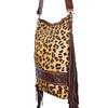 ADBG356 American Darling Large Cross body Bag Hand Tooled Leather Hair-On Cowhide Purse