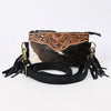 ADBG403BKW Luxury Genuine Leather Small Crossbody Bag Featuring Hand-Tooled Artistry