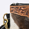 ADBG403BKW Luxury Genuine Leather Small Crossbody Bag Featuring Hand-Tooled Artistry