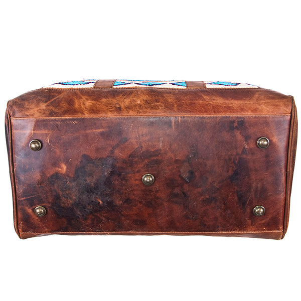ADBG254 American Darling Duffel Bag - Handcrafted Saddle Blanket & Full Grain Leather Travel Bag