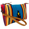 ADBG344 Southwestern Wool Wristlet Clutch with Tribal Pattern and Leather Strap