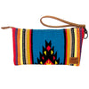 ADBG344 Southwestern Wool Wristlet Clutch with Tribal Pattern and Leather Strap