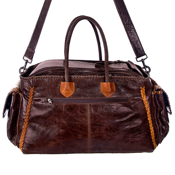 ADBG455 Luxury Genuine Leather and Hair on Hide Weekender Duffel for Elite Travel
