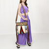 ADBGZ104 Southwestern Woven Crossbody Bag with Tooled Leather & Fringe