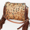ADBG109 American Darling Hair-On Cowhide Leather Western Crossbody Bag with Fringes