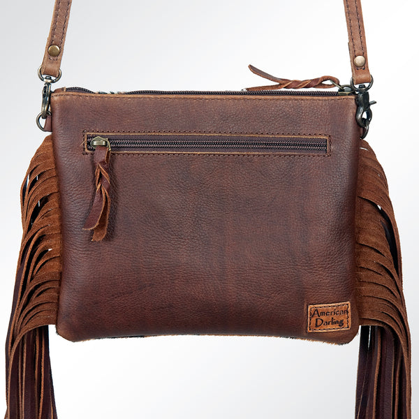 ADBG109 American Darling Hair-On Cowhide Crossbody Bag with Fringe