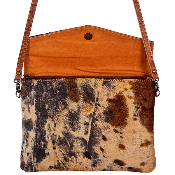 ADBGS178 Hair-On Cowhide Leather Crossbody Envelope - Western Style Purse
