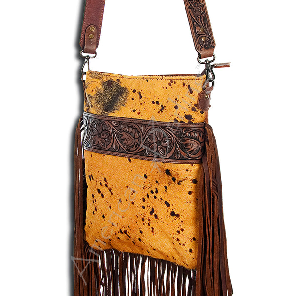 ADBGS192 Large Crossbody Genuine Western Leather Women Bag Pearl