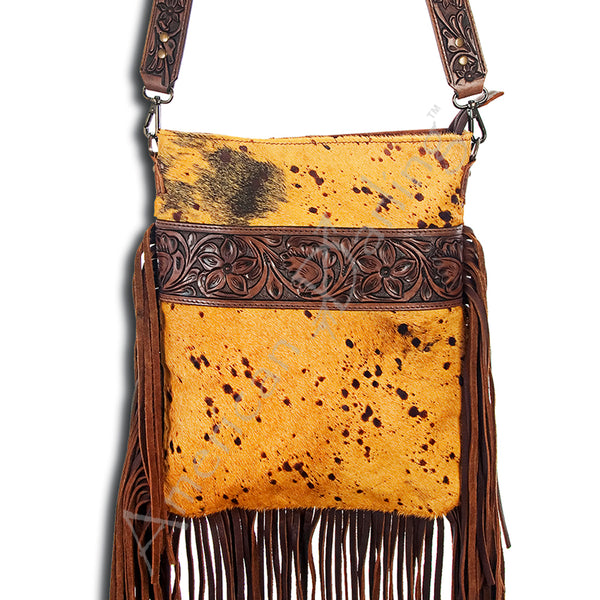 ADBGS192 Large Crossbody Genuine Western Leather Women Bag Pearl