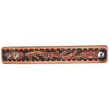 LC-ADBRF119 Hand Tooled Leather Wrist Strap - Black Inlay with Floral Tooling & Whipstitch Edge