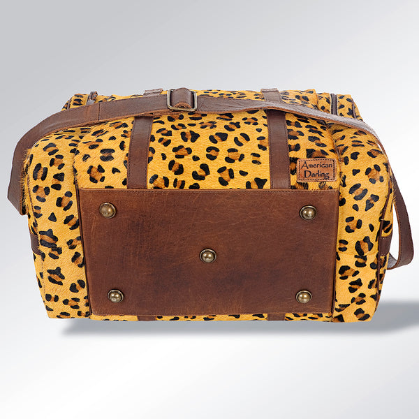 ADBG254 American Darling Duffel Bag - Handcrafted Hair-On Cowhide & Genuine Leather Travel Bag
