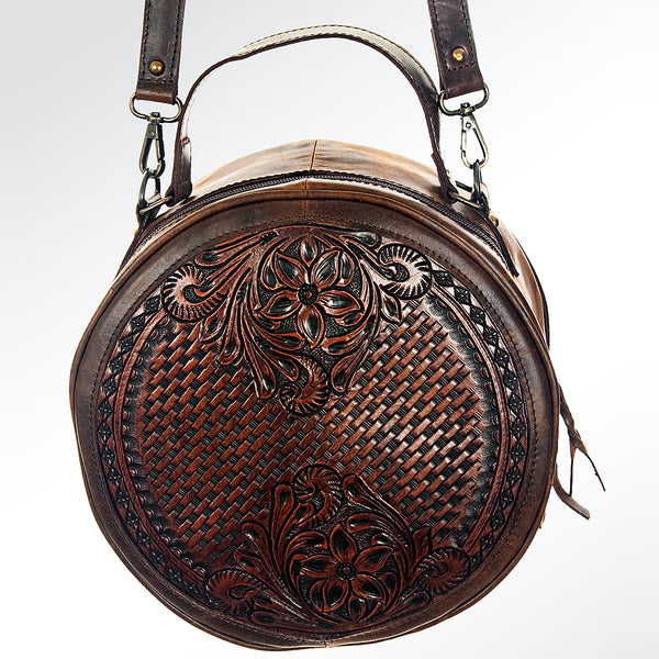 ADBG498 American Darling Hand Tooled Floral Leather Western Canteen Bag